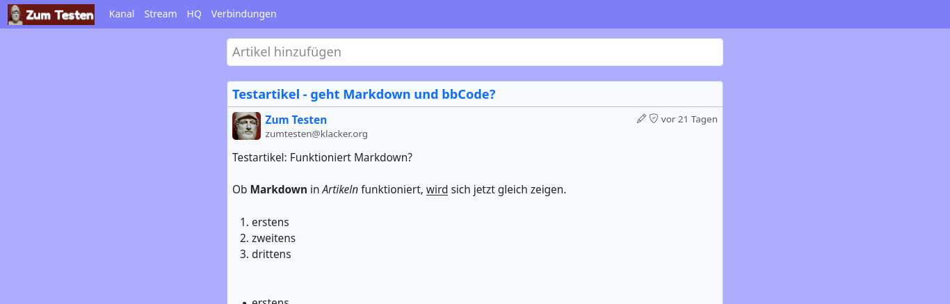 Inhaltsbereich eingeloggt