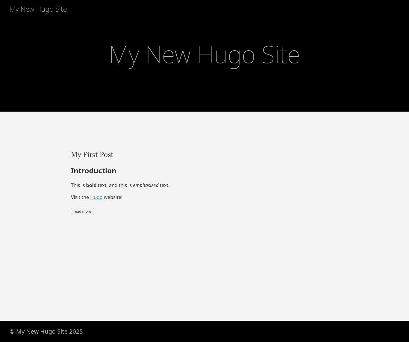 Hugo-Seite in der Hubzilla-Cloud