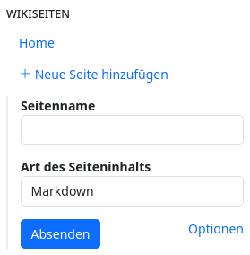 neue Seitemit Optionen